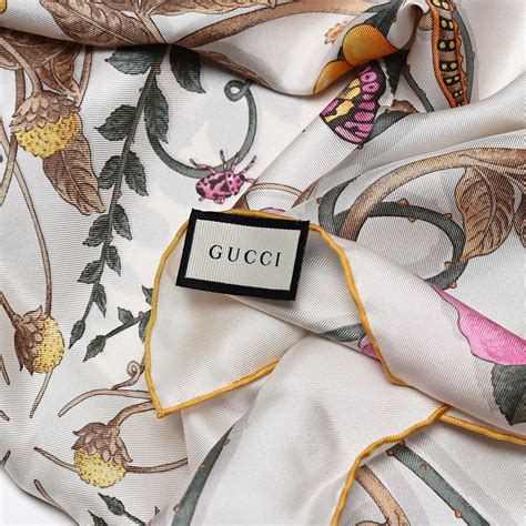 gucci flower print square scarf